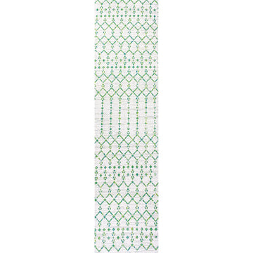 Ourika Moroccan Geometric Textured Weave Indoor/outdoor Runner Rug